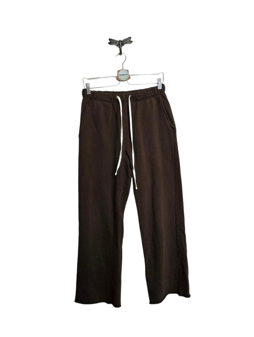 Elwood Heavyweights Organic Cotton Sweatpants Brown Wide Leg Drawstring Size S